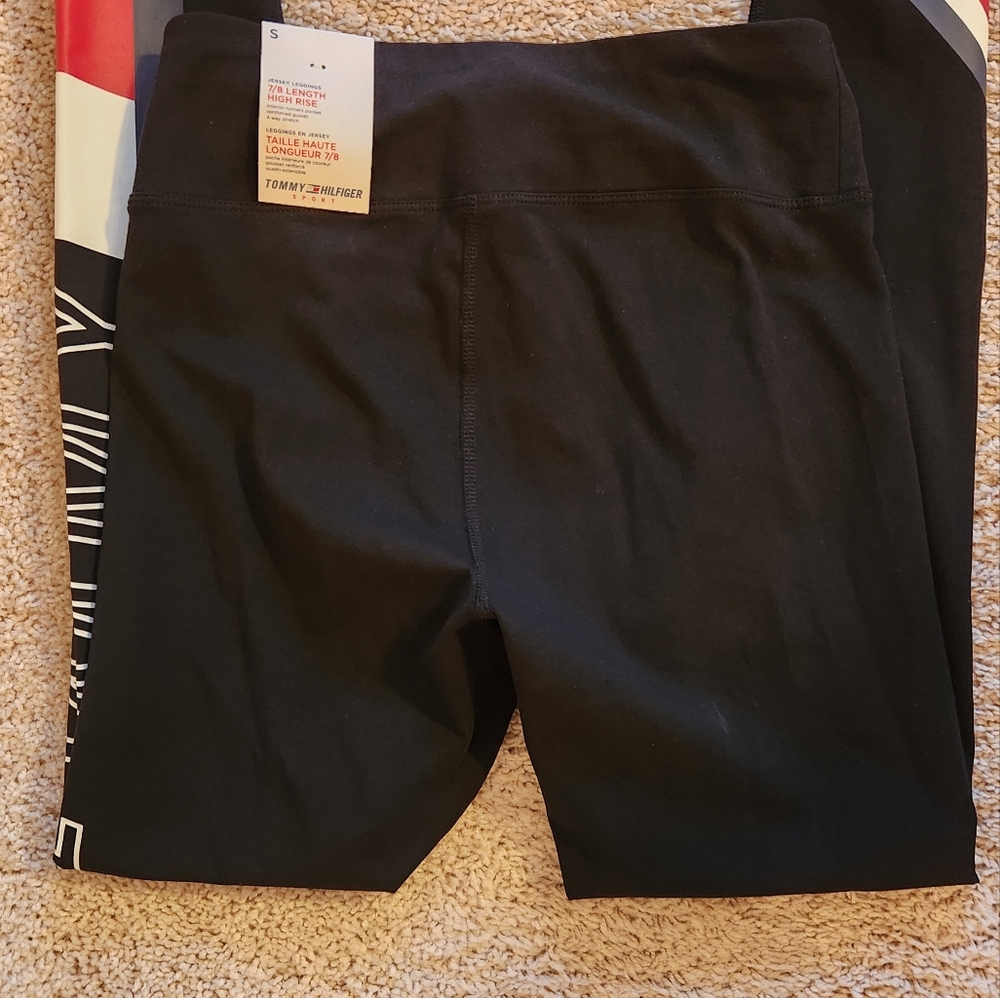 Tommy Hilfiger Jersery Black Leggings High Rise Size Small - Picture 3 of 9